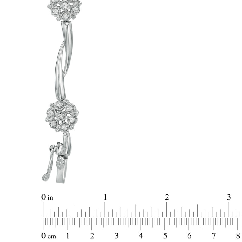0.33 CT. T.W. Diamond Flower Garland Bracelet 10K White Gold