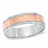 Thumbnail Image 0 of Men's 6.0mm Comfort Fit Wedding Band in 10K Two-Tone Gold - Size 10