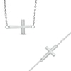 Thumbnail Image 0 of Sideways Cross Necklace and Bracelet Set in Sterling Silver