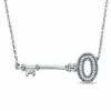 Thumbnail Image 0 of Diamond Accent Sideways Key Necklace in Sterling Silver