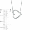 Thumbnail Image 1 of 0.10 CT. T.W. Diamond Sideways Heart Necklace in Sterling Silver
