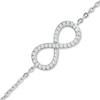 Thumbnail Image 0 of Lab-Created White Sapphire Infinity Bracelet in Sterling Silver - 7.25"