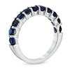 Thumbnail Image 1 of Blue Lab-Created Sapphire Anniversary Band in Sterling Silver