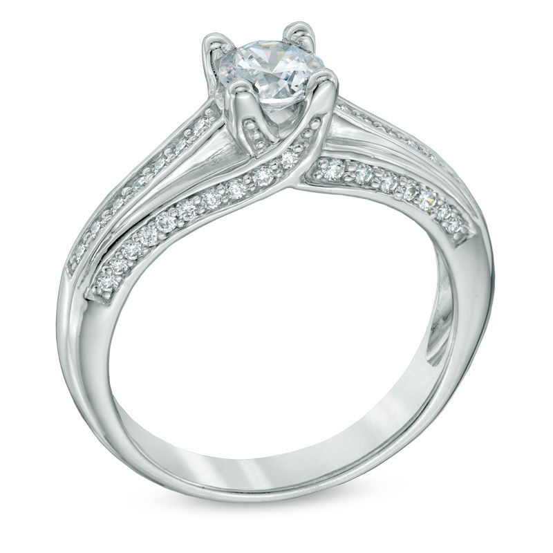 0.70 CT. T.W. Canadian Certified Diamond Engagement Ring in 14K White Gold (I/I2)