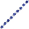 Thumbnail Image 0 of Lab-Created Blue Sapphire Tennis Bracelet in Sterling Silver - 7.25"