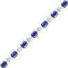 Thumbnail Image 0 of Oval Lab-Created Blue Sapphire Bracelet in Sterling Silver - 7.5"