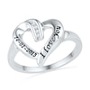 Thumbnail Image 0 of Diamond Accent Heart Promise Ring in Sterling Silver (2 Lines)