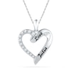 Thumbnail Image 0 of 1/8 CT. T.W. Diamond Heart Pendant in Sterling Silver (2 Lines)