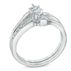 Thumbnail Image 1 of 0.50 CT. T.W. Marquise Diamond Bypass Bridal Set in 10K White Gold