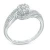 Thumbnail Image 1 of 0.33 CT. T.W. Diamond Cluster Swirl Engagement Ring in 10K White Gold