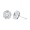 Thumbnail Image 0 of 0.50 CT. T.W. Diamond Layered Frame Stud Earrings in 10K White Gold