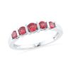 Thumbnail Image 0 of Lab-Created Ruby Five Stone Anniversary Band in Sterling Silver