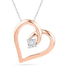 Thumbnail Image 0 of Diamond Accent Looping Heart Pendant in 10K Rose Gold