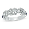 Thumbnail Image 0 of Vera Wang Love Collection 0.45 CT. T.W. Diamond and Blue Sapphire Curlique Band in 14K White Gold