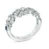 Thumbnail Image 1 of Vera Wang Love Collection 0.45 CT. T.W. Diamond and Blue Sapphire Curlique Band in 14K White Gold