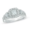 Thumbnail Image 0 of Vera Wang Love Collection 1.45 CT. T.W. Princess-Cut Diamond Three Stone Engagement Ring in 14K White Gold