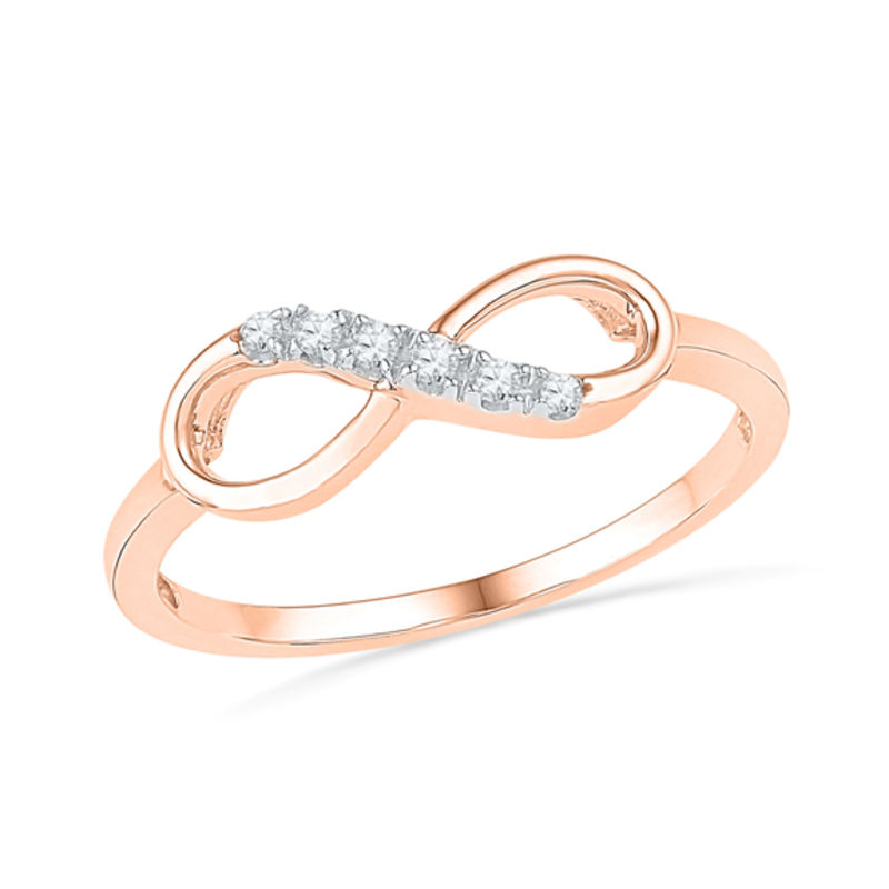 Diamond Accent Infinity Ring in 10K Rose Gold