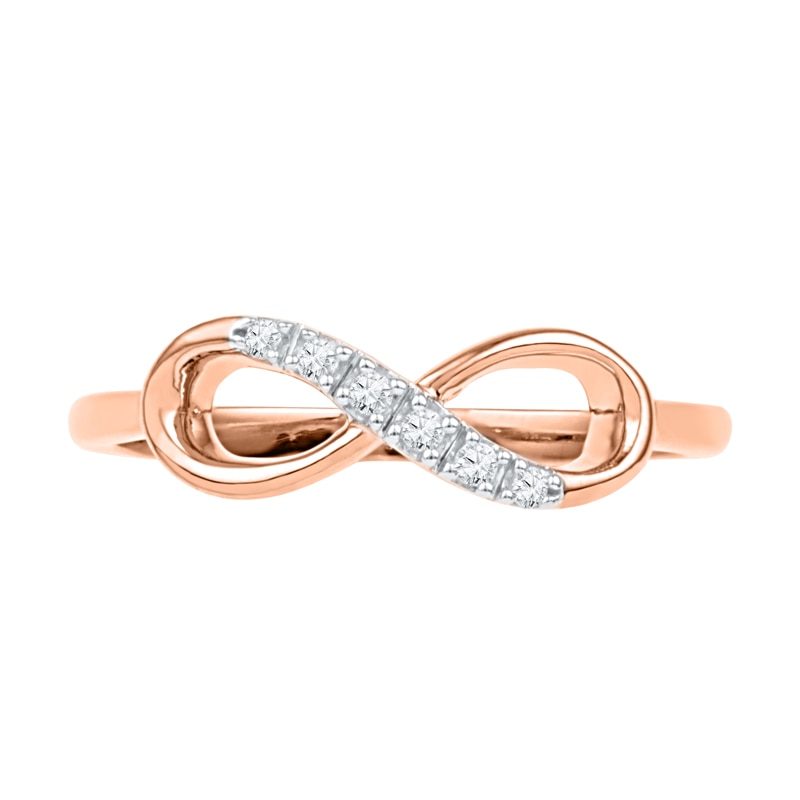 Diamond Accent Infinity Ring in 10K Rose Gold