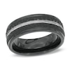 Thumbnail Image 0 of Men's 8.0mm Comfort Fit Hammered Black Cobalt Wedding Band - Size 10