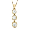 Thumbnail Image 0 of 0.50 CT. T.W. Certified Canadian Diamond Three Stone Drop Pendant in 14K Gold (I/I2) - 17"