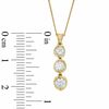 Thumbnail Image 1 of 0.50 CT. T.W. Certified Canadian Diamond Three Stone Drop Pendant in 14K Gold (I/I2) - 17"