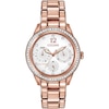 Thumbnail Image 0 of Ladies' Citizen Eco-Drive® Crystal Chronograph Rose-Tone Watch with White Dial (Model: FD2013-50A)