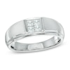 Thumbnail Image 0 of Men's 0.50 CT. T.W. Square-Cut Quad Diamond Ring in 10K White Gold