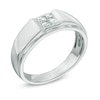 Thumbnail Image 1 of Men's 0.50 CT. T.W. Square-Cut Quad Diamond Ring in 10K White Gold