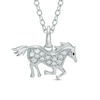Thumbnail Image 0 of 0.04 CT. T.W. Diamond Galloping Horse Pendant in Sterling Silver
