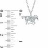 Thumbnail Image 1 of 0.04 CT. T.W. Diamond Galloping Horse Pendant in Sterling Silver