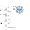 Thumbnail Image 1 of 5.0mm Swiss Blue Topaz and Lab-Created White Sapphire Frame Stud Earrings in Sterling Silver