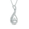 Thumbnail Image 0 of 0.10 CT. Certified Canadian Diamond Abstract Teardrop Pendant in Sterling Silver (I/I2)