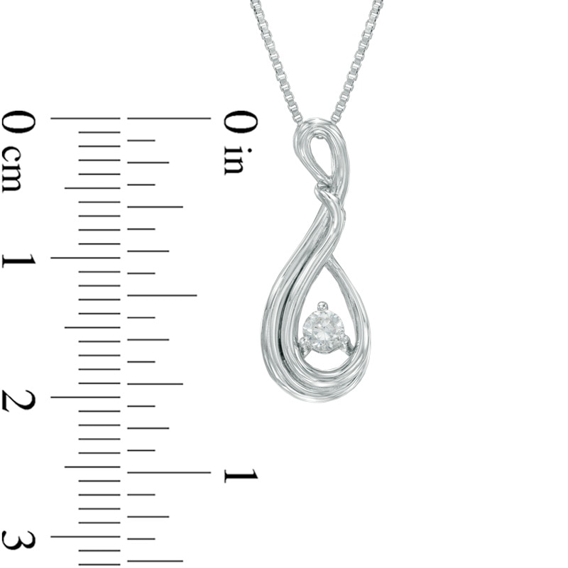 0.10 CT. Certified Canadian Diamond Abstract Teardrop Pendant in Sterling Silver (I/I2)