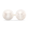 Thumbnail Image 0 of 9.0 - 10.0mm Button Cultured Freshwater Pearl Stud Earrings in 14K Gold