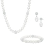 Thumbnail Image 0 of 6.0 - 8.0mm Cultured Freshwater Pearl and Crystal Bead Necklace, Bracelet and Earrings Set in Sterling Silver