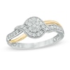 Thumbnail Image 0 of 0.12 CT. T.W. Princess-Cut Composite Diamond Ring in 10K White Gold
