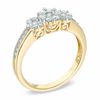 Thumbnail Image 1 of 0.50 CT. T.W. Diamond Cluster Three Stone Ring in 10K Gold