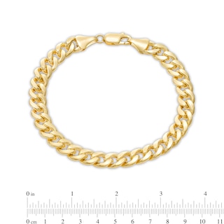 Men's 7.6mm Curb Chain Bracelet in Hollow 10K Gold - 8.5"|Peoples Jewellers
