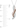 Thumbnail Image 1 of 0.33 CT. T.W. Champagne and White Diamond Wave Overlay Pendant in 10K Two-Tone Gold