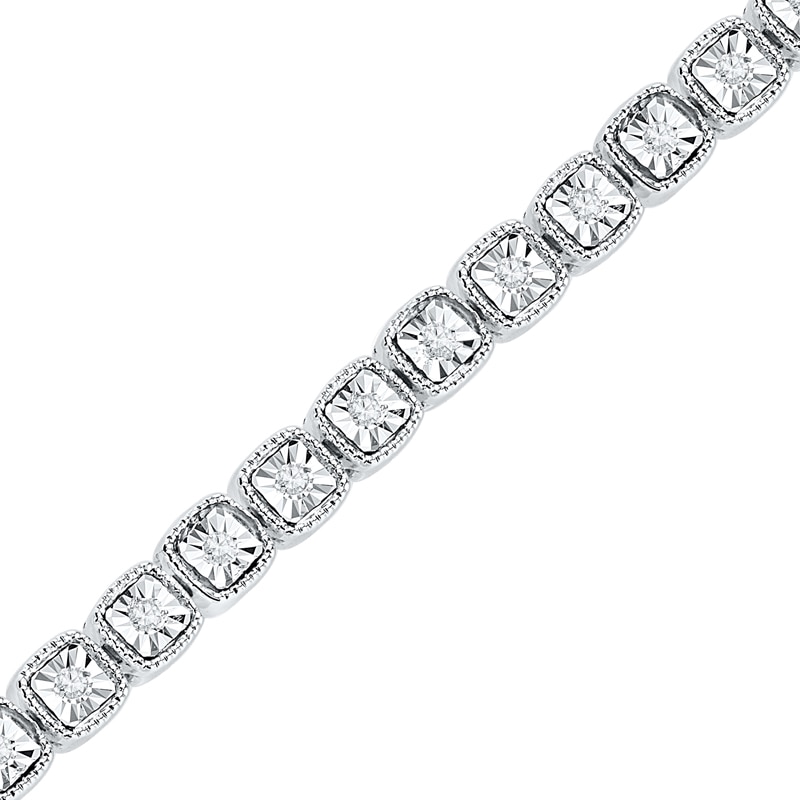 0.25 CT. T.W. Diamond Tennis Bracelet in Sterling Silver - 7.25"
