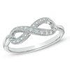 Thumbnail Image 0 of White Lab-Created Sapphire Infinity Ring in Sterling Silver