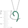 Thumbnail Image 1 of Lab-Created Emerald and White Sapphire Heart Pendant in Sterling Silver