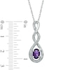 Thumbnail Image 1 of Oval Amethyst and Diamond Accent Infinity Twist Pendant in Sterling Silver
