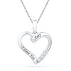 Thumbnail Image 0 of Diamond Accent Heart Pendant in Sterling Silver (2 Lines)