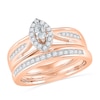 Thumbnail Image 0 of 0.50 CT. T.W. Marquise Diamond Frame Bridal Set in 10K Rose Gold