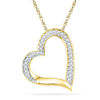 Thumbnail Image 0 of 0.13 CT. T.W. Diamond Tilted Heart Pendant in 10K Gold