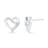 Thumbnail Image 0 of Diamond Accent Ribbon Heart Stud Earrings in Sterling Silver