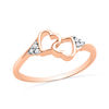 Thumbnail Image 0 of Diamond Accent Double Heart Promise Ring in 10K Rose Gold