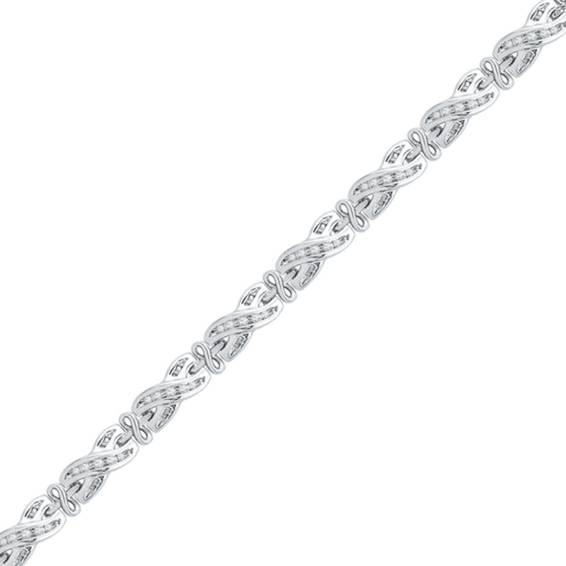 0.50 CT. T.W. Diamond Infinity Link Bracelet in Sterling Silver - 7.25"