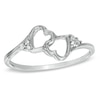 Thumbnail Image 0 of Diamond Accent Mirrored Hearts Ring in 10K White Gold